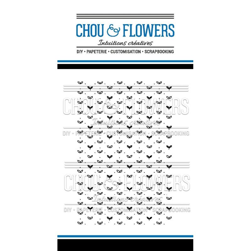 Tampons transparents Chou & Flowers - Mon Petit Côté - Fleur bleue Fond