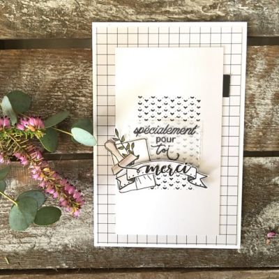 Tampons transparents Chou & Flowers - Mon Petit Mot - Merci