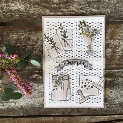 Tampons transparents Chou & Flowers - Mon Petit Mot - Merci