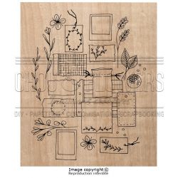Tampon bois Chou & Flowers - Esprit Brocante - Mes petits papiers