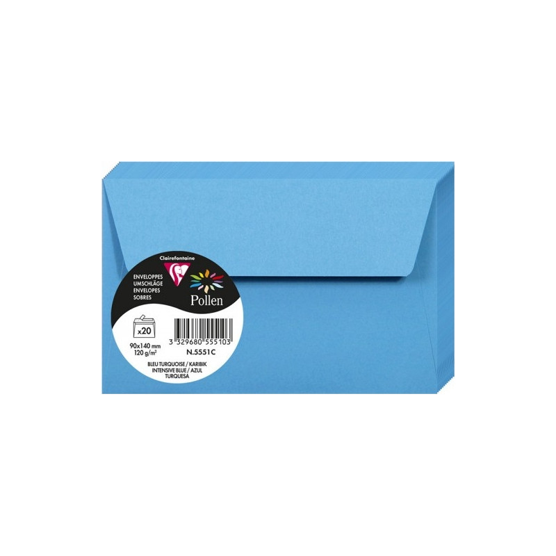 Enveloppes Pollen 90x140 - Bleu Turquoise