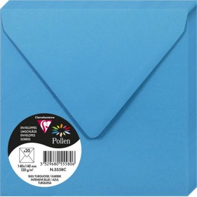 Enveloppes Pollen 140x140 - Bleu Turquoise