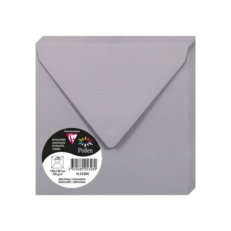 Enveloppes Pollen 140x140 - Gris Koala