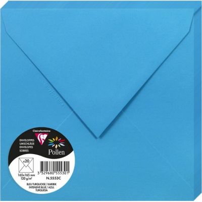 Enveloppes Pollen 165x165 - Bleu Turquoise