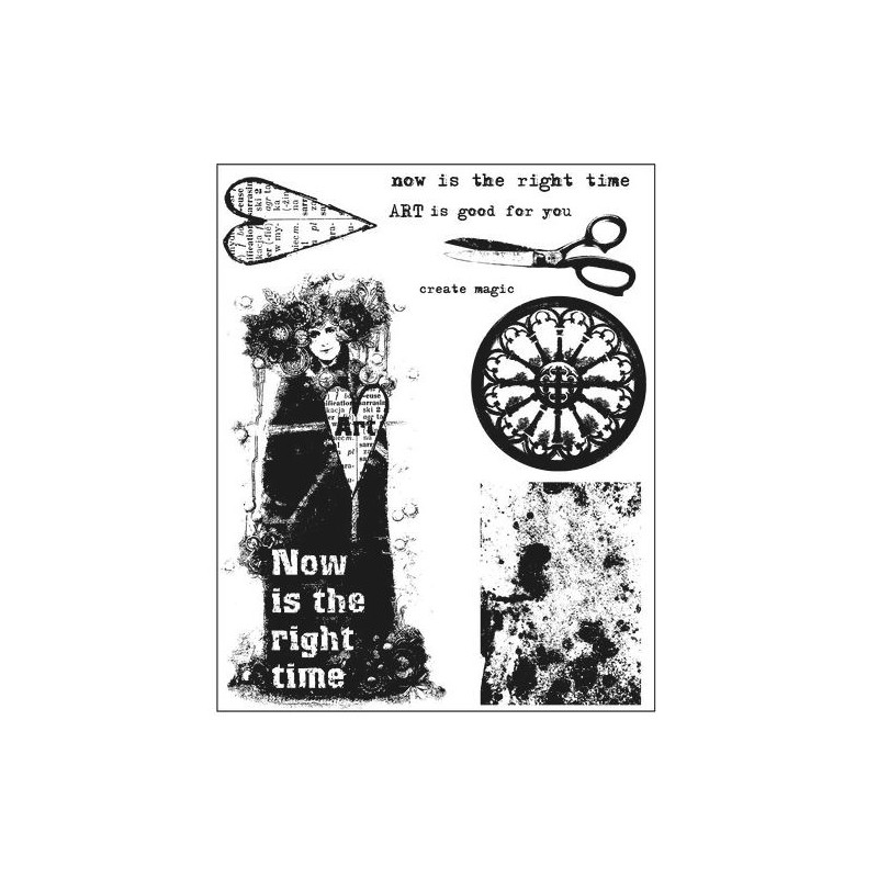 Cling Mounted Stamps - Now Is The Right Time - Prima - Finnabair