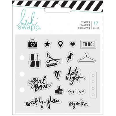 Heidi Swapp memory planner clear stamps x17 everyday - tampon aide mémoire du quotidien
