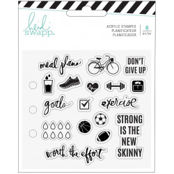 Heidi Swapp memory planner clear stamps x18 - tampon sport et motivation
