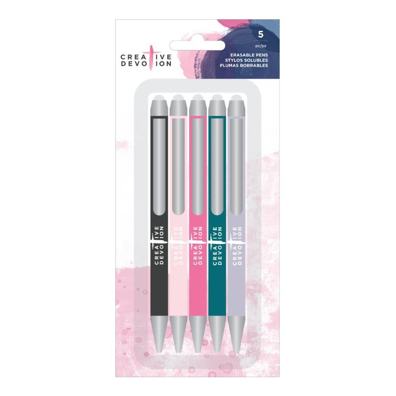 Creative Devotion - 5 stylos effaçables couleurs assorties