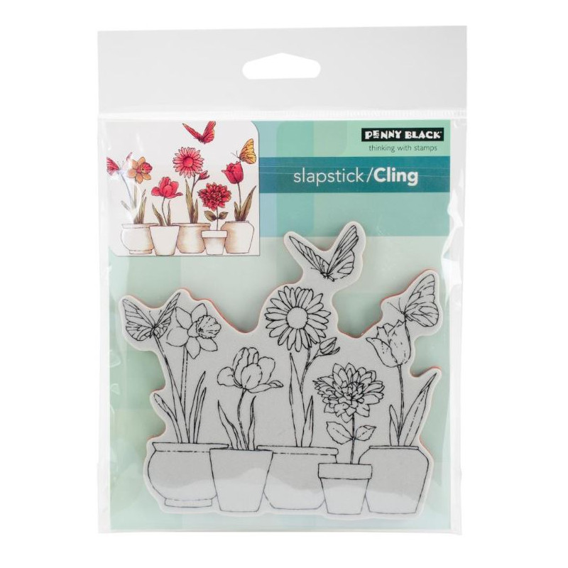 Tampon cling - Penny Black - Pots de fleurs