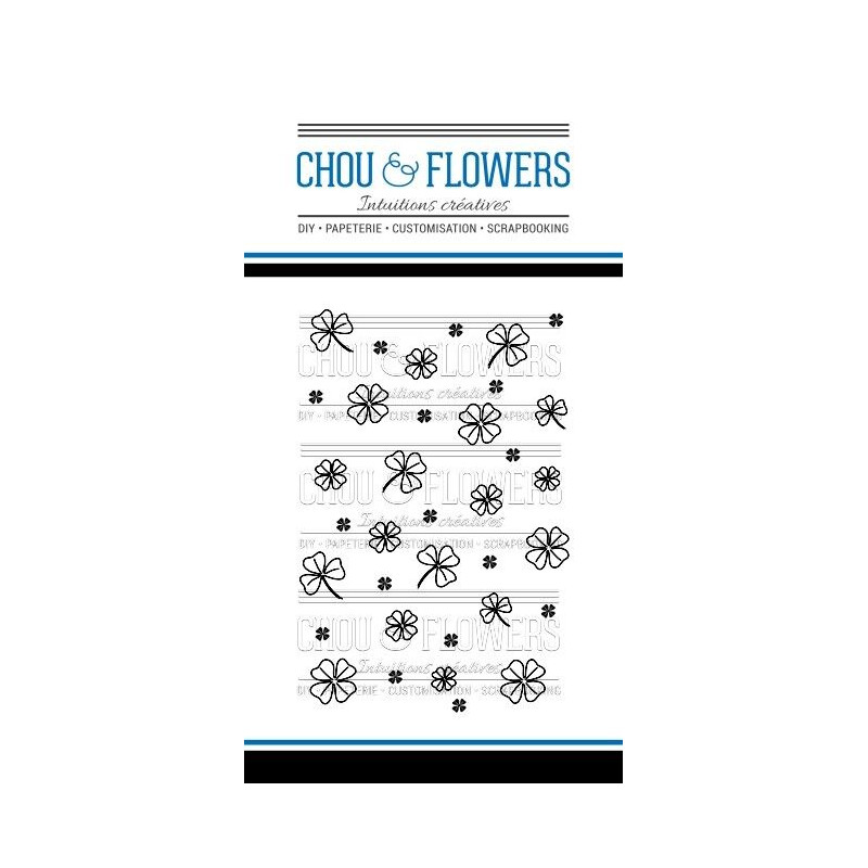 Tampons clear Chou & Flowers - Fond trefles