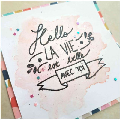 Comptoir Scrap - Tampon Transparent - Hello la vie est belle