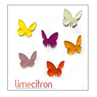 Décoration Acrylique Lime Citron - Papillons