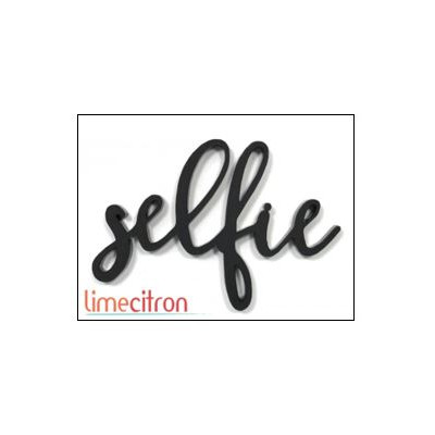 Décoration Acrylique Lime Citron - Selfie (Noir)