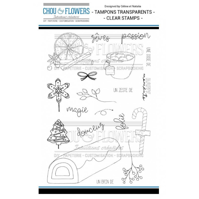 Tampons Clear - Chou & Flowers - La bûche