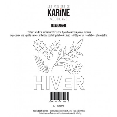 Pochoir Les Ateliers de Karine - Woodland - Broderie Hiver