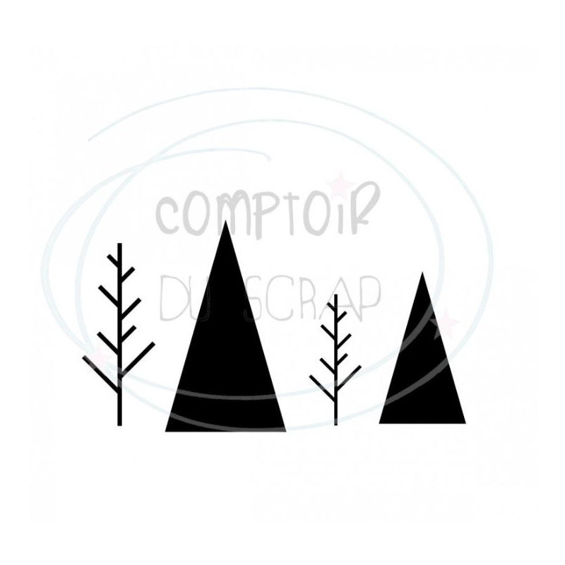 Comptoir Scrap - Die Duo de sapin graphique 