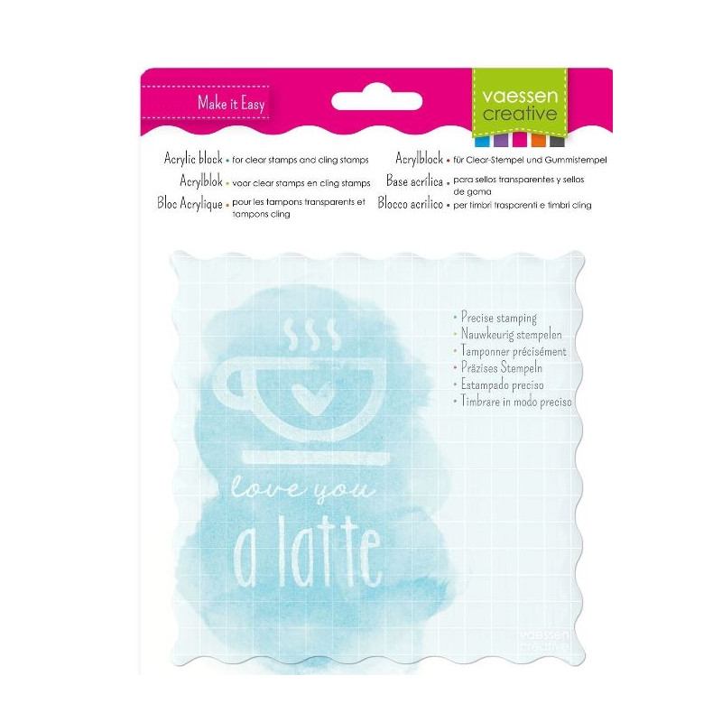 Bloc acrylique - 16 x 16 cm contours ondulés- Vaessen creative