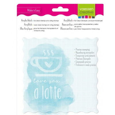 Bloc acrylique - 16 x 16 cm contours ondulés- Vaessen creative