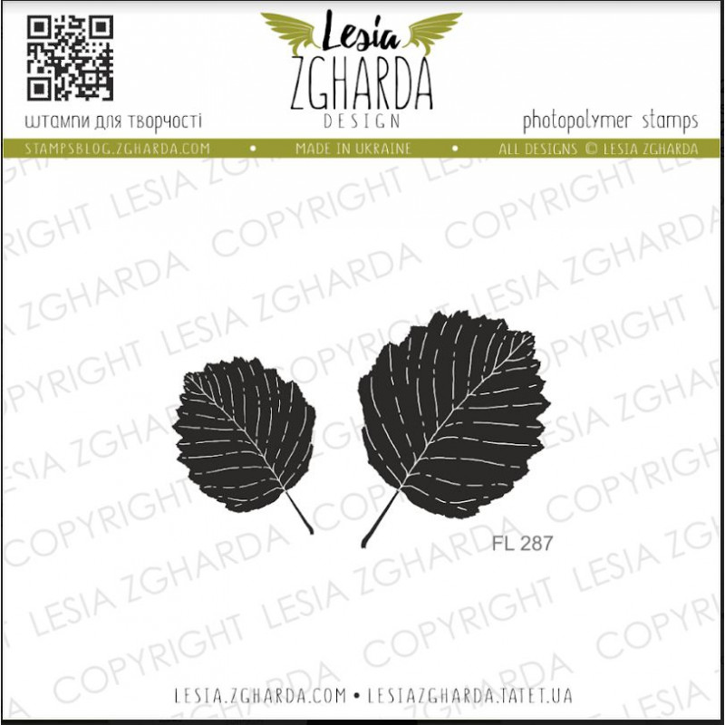 Tampons transparent Lesia Zgharda - feuilles d'aulne