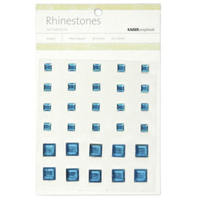 Perles relief autocollantes - Rhinestones - Bleu
