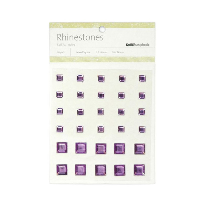 Perles relief autocollantes - Rhinestones - Violet