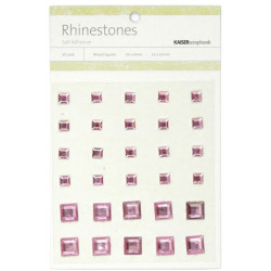 Perles relief autocollantes - Rhinestones - Rose