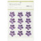 Fleurs relief autocollantes - Rhinestones - Violet