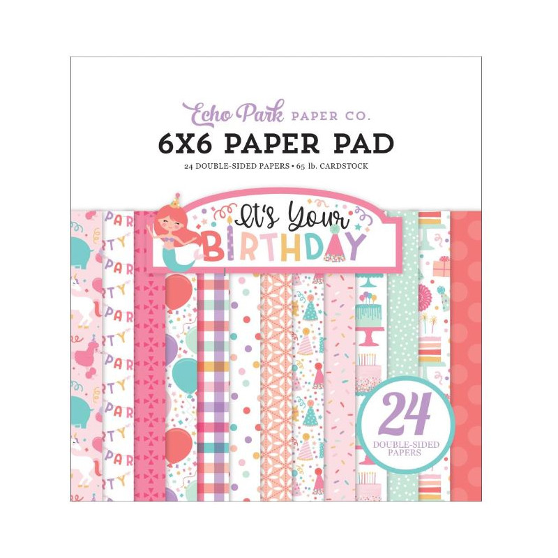 Pack Papier 15.2 x 15.2 - Echo park - It's your birthday - Fille