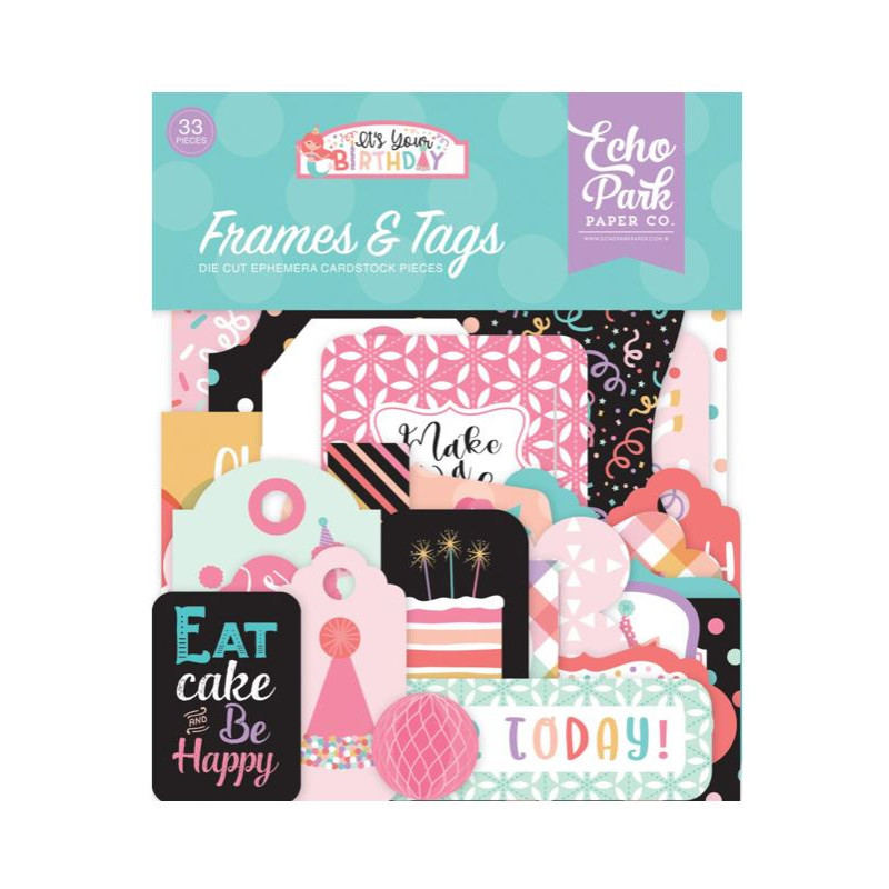 Die Cuts - Echo Park - Birthday - Girl Frames & Tags