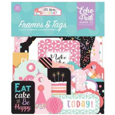 Die Cuts - Echo Park - Birthday - Girl Frames & Tags