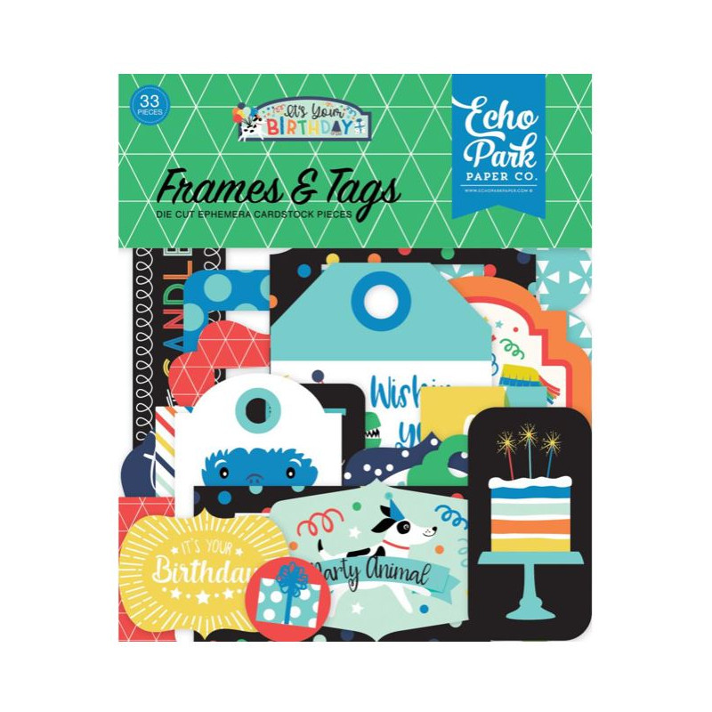 Die Cuts - Echo Park - Birthday - Boy Frames & Tags