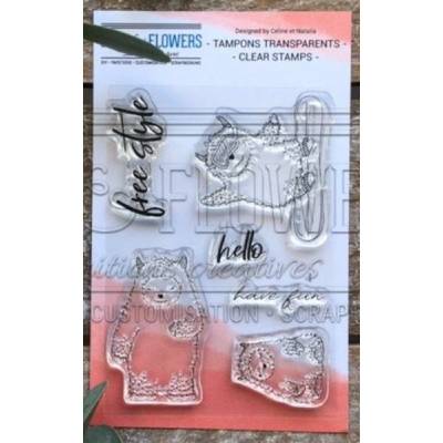 Tampons Clear - Chou & Flowers - Souffle d'hiver - Famille Yeti