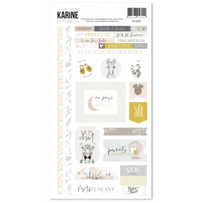 Les Ateliers de Karine - Hey Baby - Stickers - 15 x 30