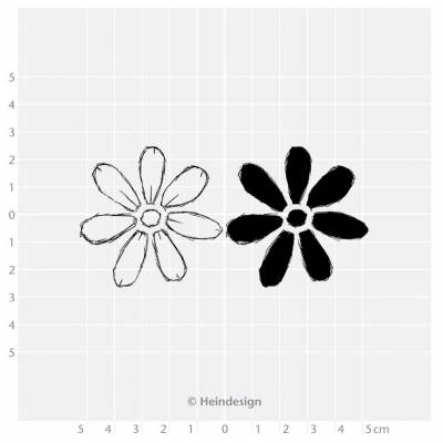 Tampon Bois - Heindesign - Double face - Fleur