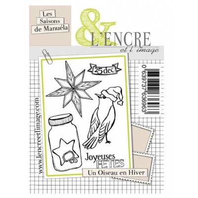 Tampons L'Encre & l'Image - Les saisons de Manuéla - Un oiseau en hiver