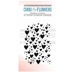Tampons Clear - Chou & Flowers - Petit côté Famille - Fond coeur