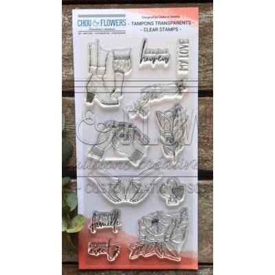 Tampons Clear - Chou & Flowers - Petit côté Famille 1