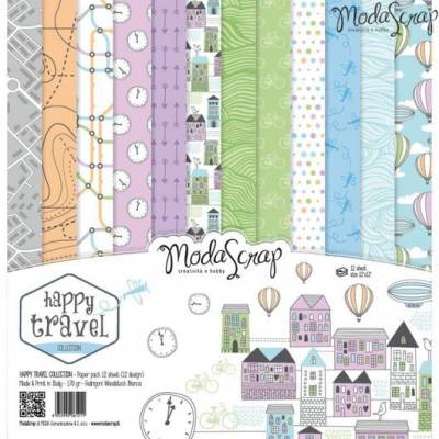 ModaScrap - Paper Pack 30.5 cm x 30.5 cm - Voyage heureux