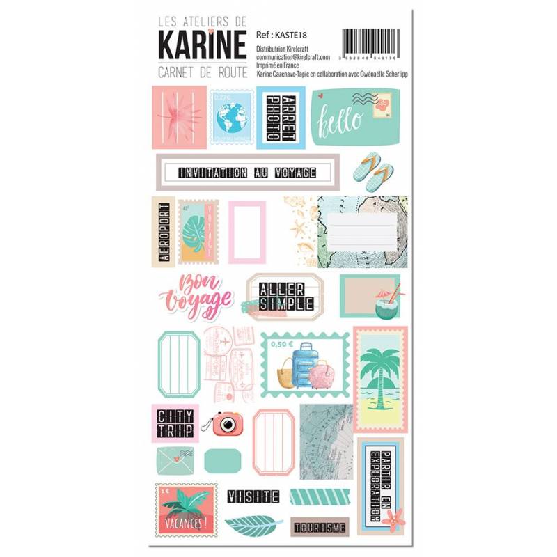 Les Ateliers de Karine - Carnet de route - Stickers - Etiquettes