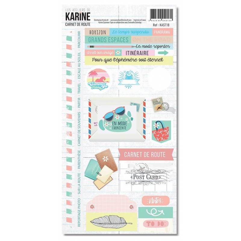 Les Ateliers de Karine - Carnet de route - Stickers - 15 x 30