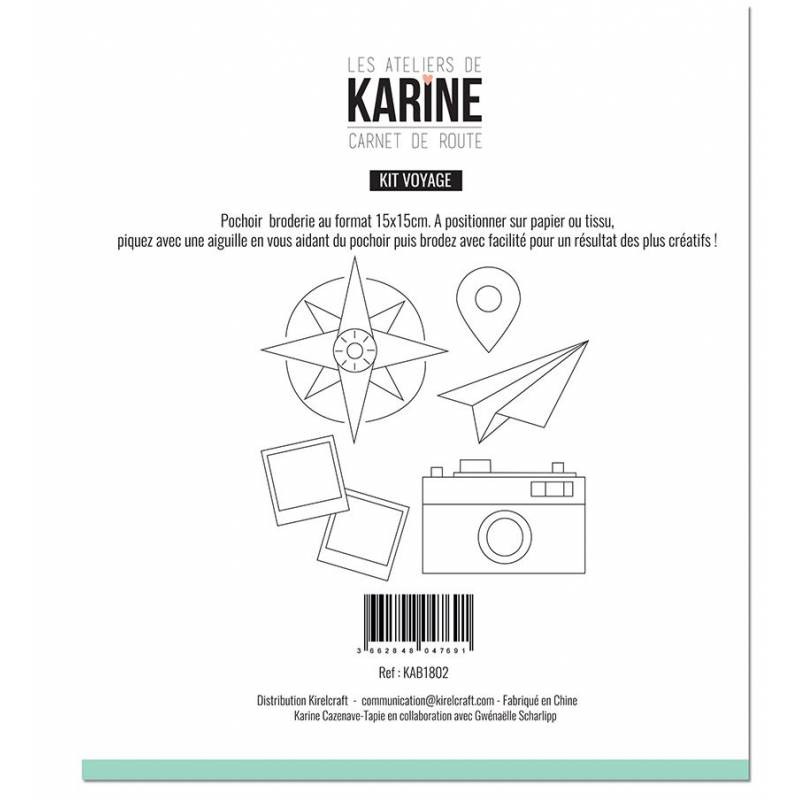 Pochoir - Les Ateliers de Karine - Carnet de Route - Kit voyage
