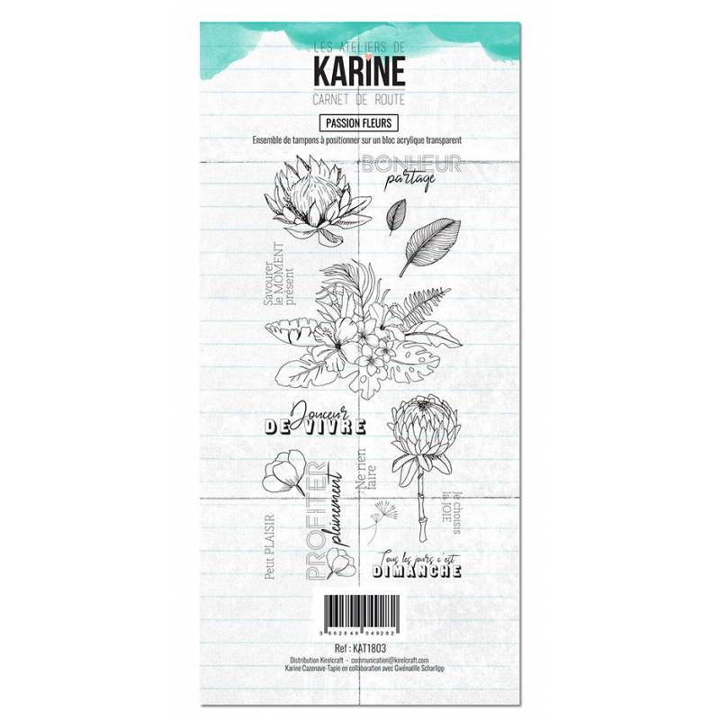 Tampons clear - Les Ateliers de Karine - Carnet de route - Passion Fleurs
