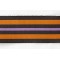 Ruban grosgrain large rayé noir-orange-violet