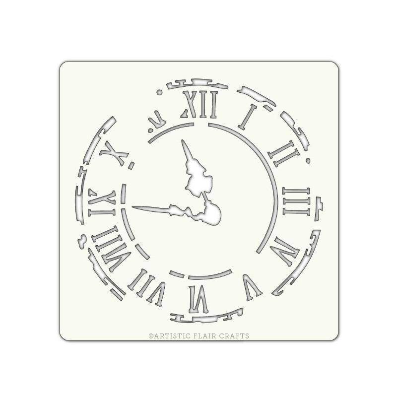 Pochoir Artistic Flair - 10x10 cm - Antique Clock