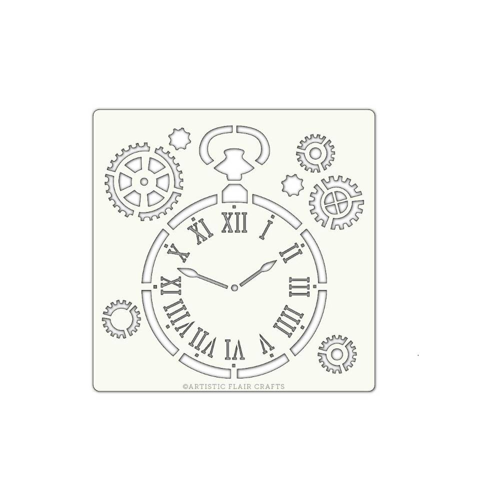 Pochoir Artistic Flair 15x15 cm Pocket Watch Cartoscrap