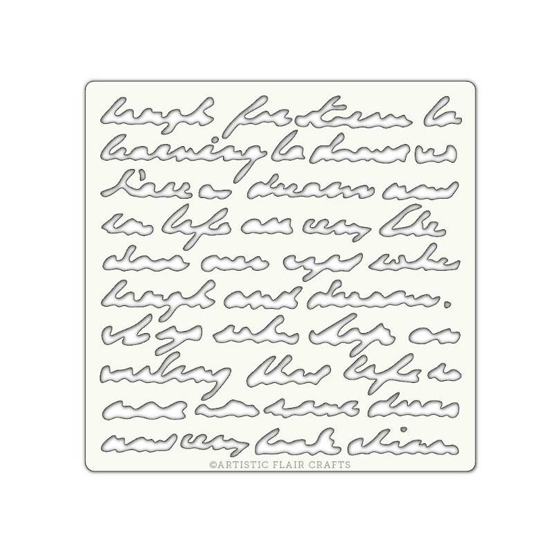 Pochoir Artistic Flair - 15x15 cm - Script