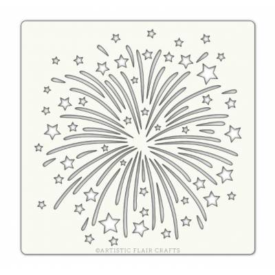 Pochoir Artistic Flair - 15x15 cm - Firework - feu d'artifice