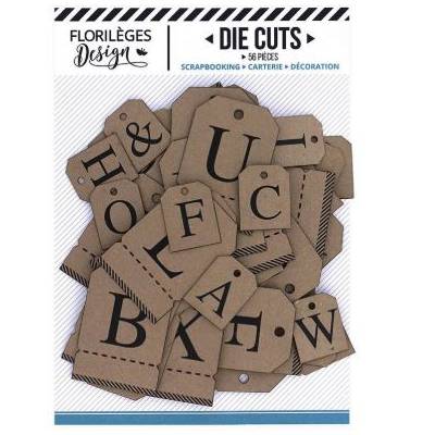 Etiquettes die-cuts - Alphabet kraft
