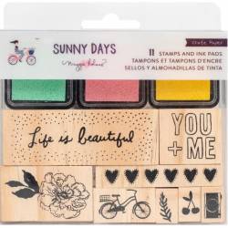 Set de tampons bois et d'encres - Sunny Days - Life is beautiful