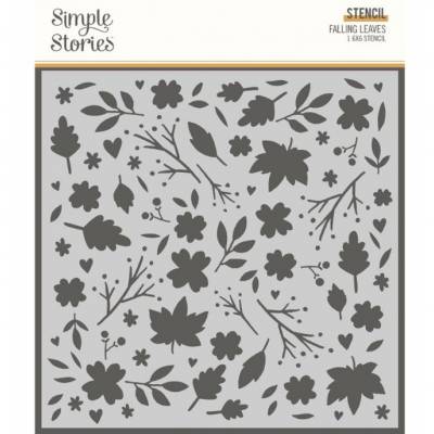 Stencil - Simple Stories - Falling Leaves